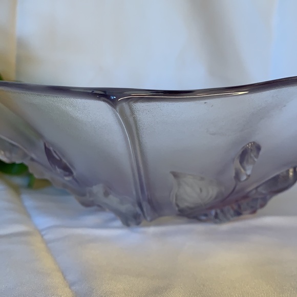 Mikasa Calypso frosted Crystal Walther glass 13” Fruit Bowl with flowers - Picture 12 of 12
